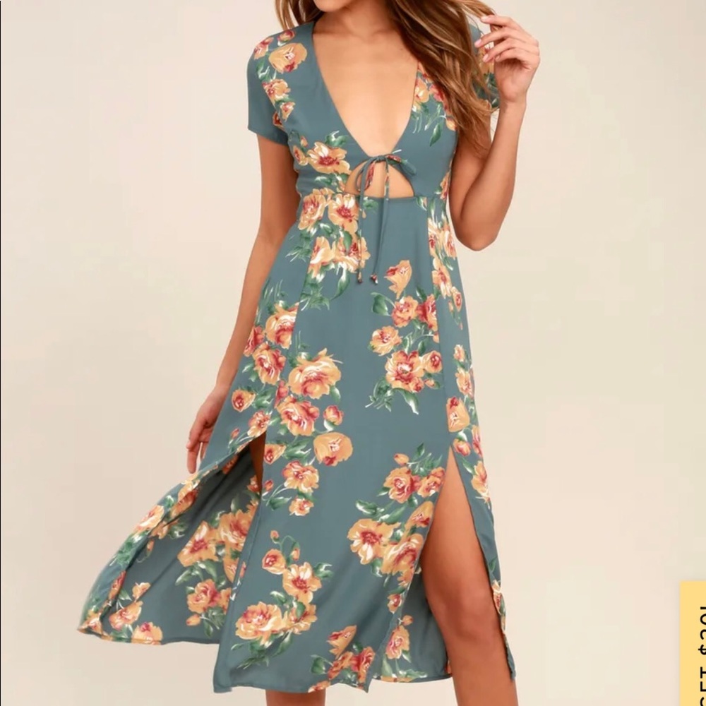 Lulus Best Day of My Life Dusty Sage Floral Print